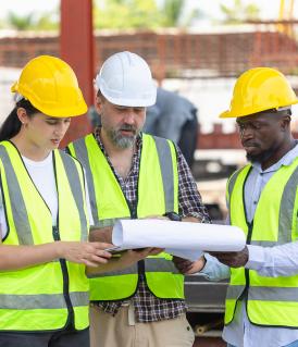 Arbeiter auf Baustelle